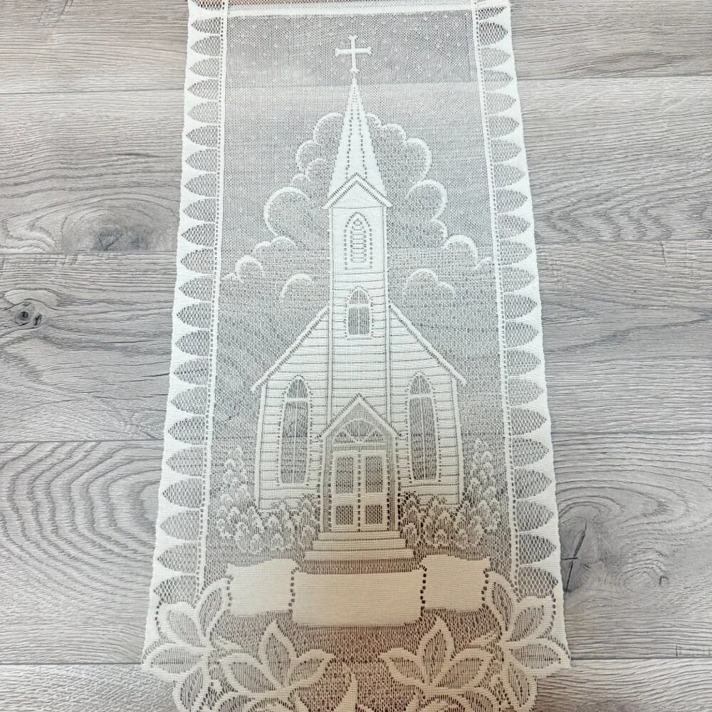 Decorative Lace Wall Door Art Hanging Tapestry Religious Country Church Motif